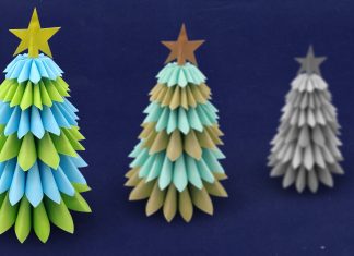 DIY 3D Paper Christmas Tree Craft