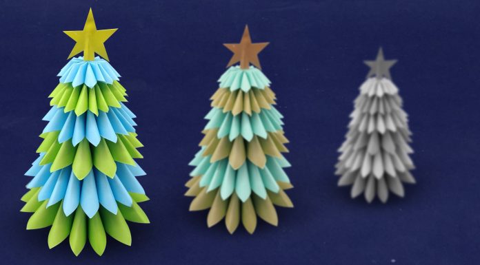 DIY 3D Paper Christmas Tree Craft