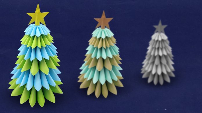 DIY 3D Paper Christmas Tree Craft