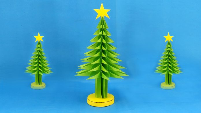 Origami3D Christmas tree craft