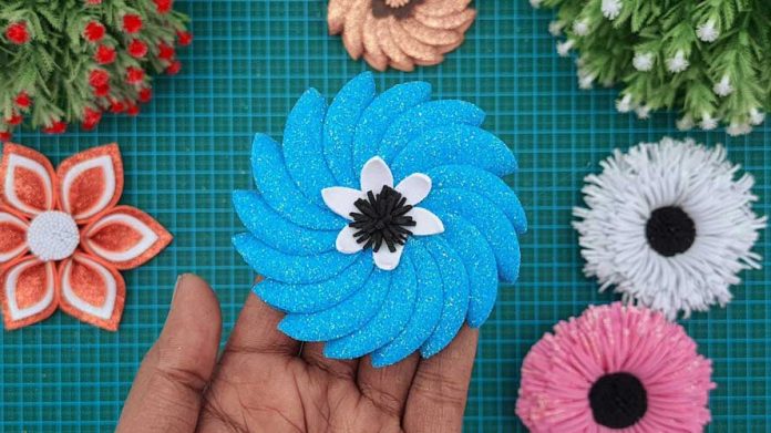 Glitter Foam Paper Flower For Valentine