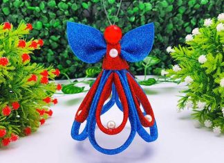 Glitter Paper Angel For Christmas Decoration