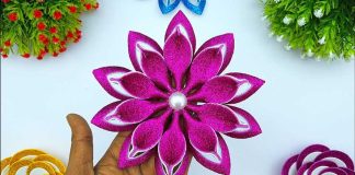 Make Flowers With Glitter Foam Sheet