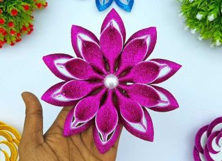 Make Flowers With Glitter Foam Sheet
