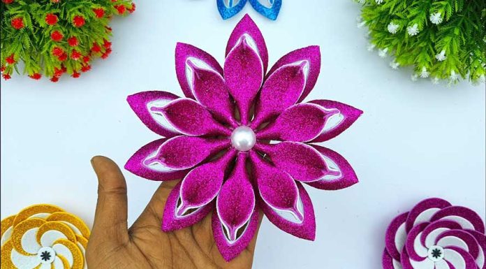 Make Flowers With Glitter Foam Sheet