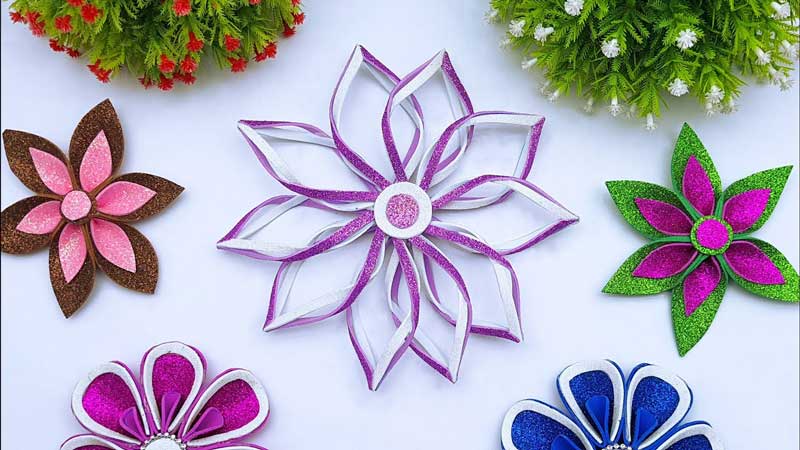 DIY Paper Snowflakes - Glitter Foam Christmas Snowflakes - Christmas Decor, It's an amazing glitter foam snowflakes for Christmas Decoration.  Christmas Snowflake making instruction, By Colors Paper