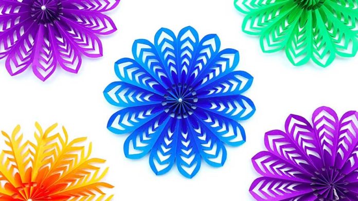 Easy Paper Snowflake Wall Hanging
