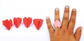 Origami Heart Ring For Valentines Day