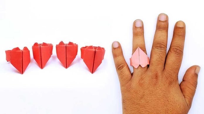 Origami Heart Ring For Valentines Day