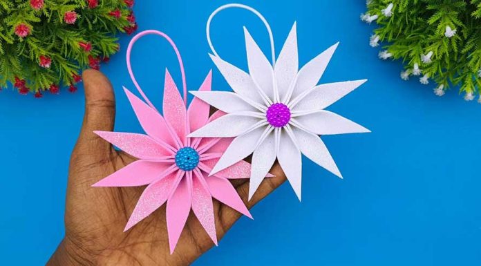 How To Make Christmas Star From Glitter Foam Paper