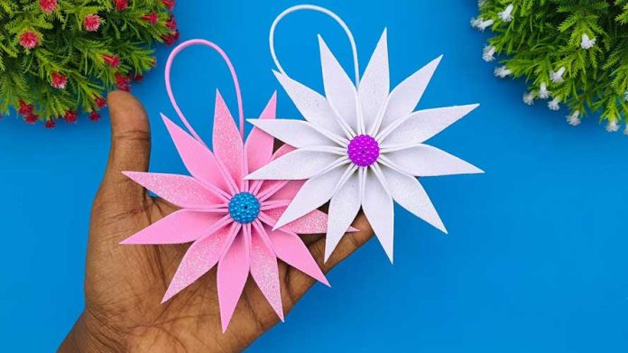 How To Make Christmas Star From Glitter Foam Paper