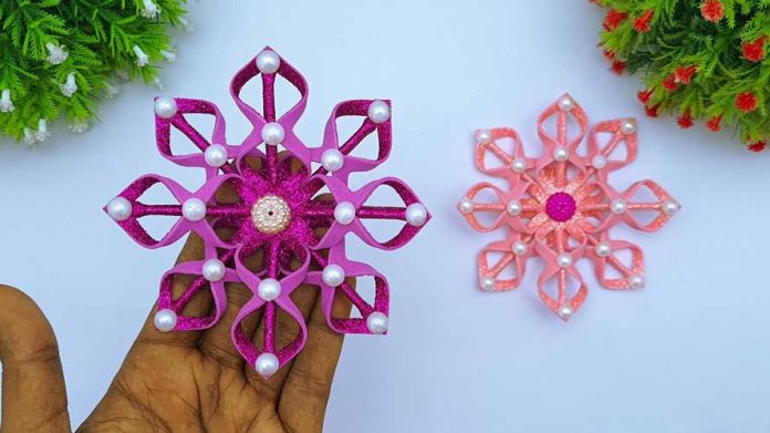 How To Make Glitter Foam Paper Christmas Snowflakes
