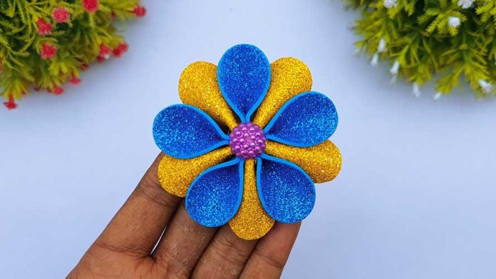 DIY Glitter Foam Sheet Flowers