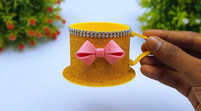 DIY Glitter Foam Sheet Tea Cup