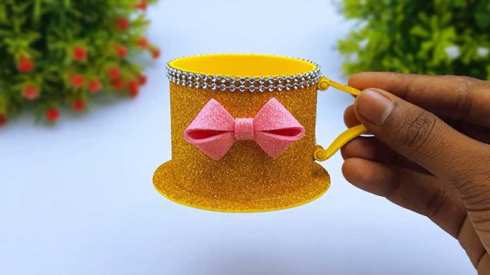 DIY Glitter Foam Sheet Tea Cup