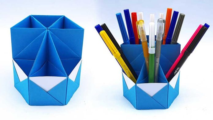 DIY How To Make Easy Paper Pen Holder