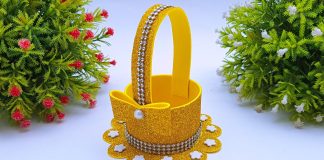 DIY Beautiful Foamiran Flower Basket Handmade