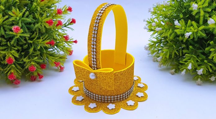 DIY Beautiful Foamiran Flower Basket Handmade